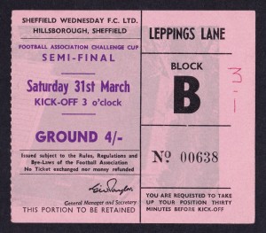 1962 FA Cup Semi-Final MANCHESTER UNITED v TOTTENHAM HOTSPUR VG Condition Ticket for sale on Ebay