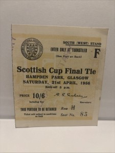 Hearts v Celtic Scottish Cup Final Ticket 21/4/1956 Great Condition for sale on Ebay