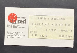 Manchester United v Sunderland - 1980/81 - Division 1 - Ticket - 46 years old for sale on Ebay
