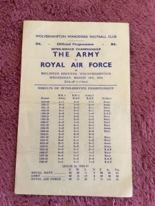 1947/48 THE ARMY v ROYAL AIR FORCE-PLAYED AT MOLINEUX- THE WOLVES for sale on Ebay