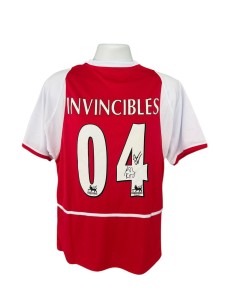 Dennis Bergkamp and Kolo Toure Hand Signed 2003/04 Arsenal 