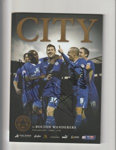2013/14 Leicester City v Bolton W.SIGNED VARDY,NUGENT,DYER! for sale on Ebay