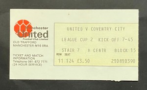 Manchester United v Coventry City - 1980/81 - League Cup - Ticket - 46 years old for sale on Ebay