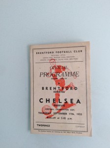 BRENTFORD RESERVES V CHELSEA RESERVES 17.09.1953 COMBINATION CUP GAME for sale on Ebay