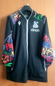 Black Macron Crystal Palace tracksuit top with graffiti sleeves xxl for sale on Ebay