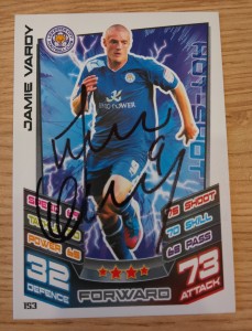 Rare 2013/14 Genuine Signed Match Attax Jamie Vardy Leicester City Rookie Card for sale on Ebay