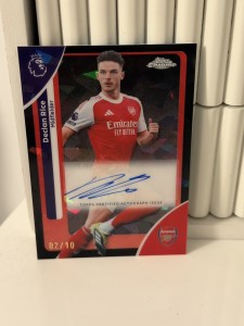Topps Premier League Chrome Sapphire 2026 Declan Rice Auto Black /10 Arsenal for sale on Ebay