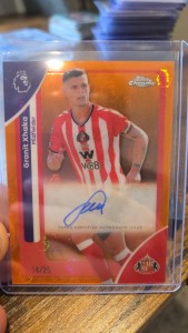 Granit Xhaka Orange Logofractor Auto /25 Topps Chrome Premier League Sunderland for sale on Ebay