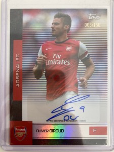 TOPPS ARSENAL TEAM SET 25/26 OLIVIER GIROUD ARSENAL AUTO 3/150. for sale on Ebay