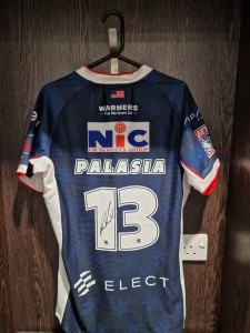 13. Keenan Palasia – Signed Leeds Rhinos Las Vegas Player Issue Shirt (Size XL) for sale on Ebay