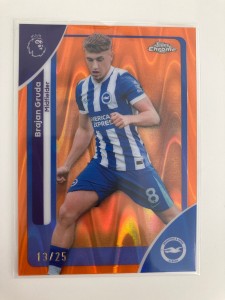 TOPPS CHROME 25/26 BRAJAN GRUDA BRIGHTON ORANGE RAYWAVE 13/25. for sale on Ebay