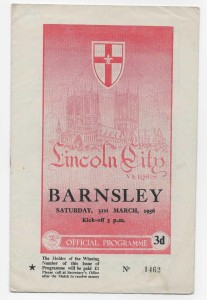 1955/56 Division 2 - LINCOLN CITY v. BARNSLEY for sale on Ebay