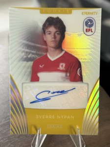 Efl Eternity Sverre Nypan Rookie Auto gold 1/5 Bookend. Middlesbrough/ Man City for sale on Ebay