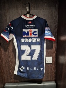 27. George Brown – Signed Leeds Rhinos Las Vegas Player Issue Shirt (Size S) for sale on Ebay