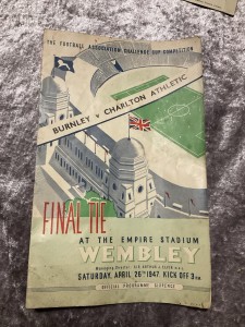 1947 FA Cup Final BURNLEY v CHARLTON ATHLETIC *VG Condition Football Programme* for sale on Ebay