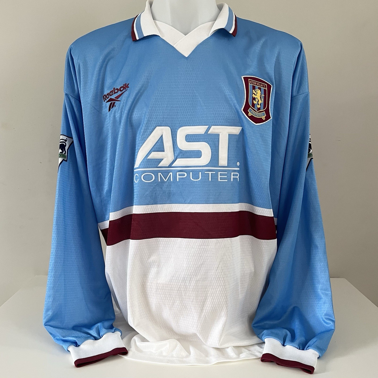 Rare Aston Villa Match Issued 1997-98 Long Sleeve Away Shirt Reebok for sale on Ebay