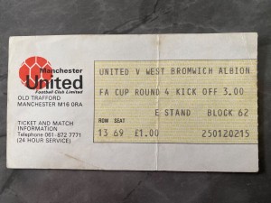 Manchester United v West Bromwich Albion (WBA) 1977/78  FA Cup 4th Round Ticket for sale on Ebay