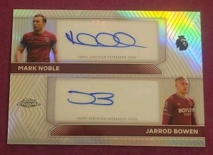 Topps Chrome Premier League 2026 Noble & Bowen Dual Auto West Ham United  for sale on Ebay