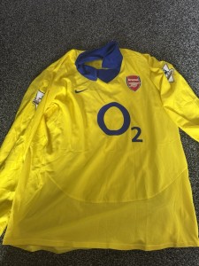 Thierry Henry Match Worn/ Issued Arsenal Yellow Away Shirt 2003-2004 for sale on Ebay