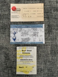 3 x 1980s Man United v Brighton & Hove Albion & Tottenham Hotspur Match Tickets for sale on Ebay