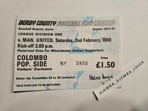 RARE TICKET: Derby County - Manchester United 1979/1980 for sale on Ebay