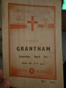 Lincoln City V Grantham Town -  1st April 1950. for sale on Ebay