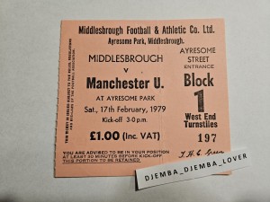 RARE TICKET: Middlesbrough - Manchester United 1978/1979 for sale on Ebay