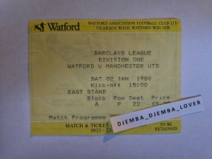 VERY RARE TICKET: Watford - Manchester Man United 1987/1988 for sale on Ebay