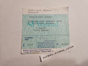 RARE TICKET: Watford - Manchester United 1981/1982 FA Cup GREEN VERSION for sale on Ebay