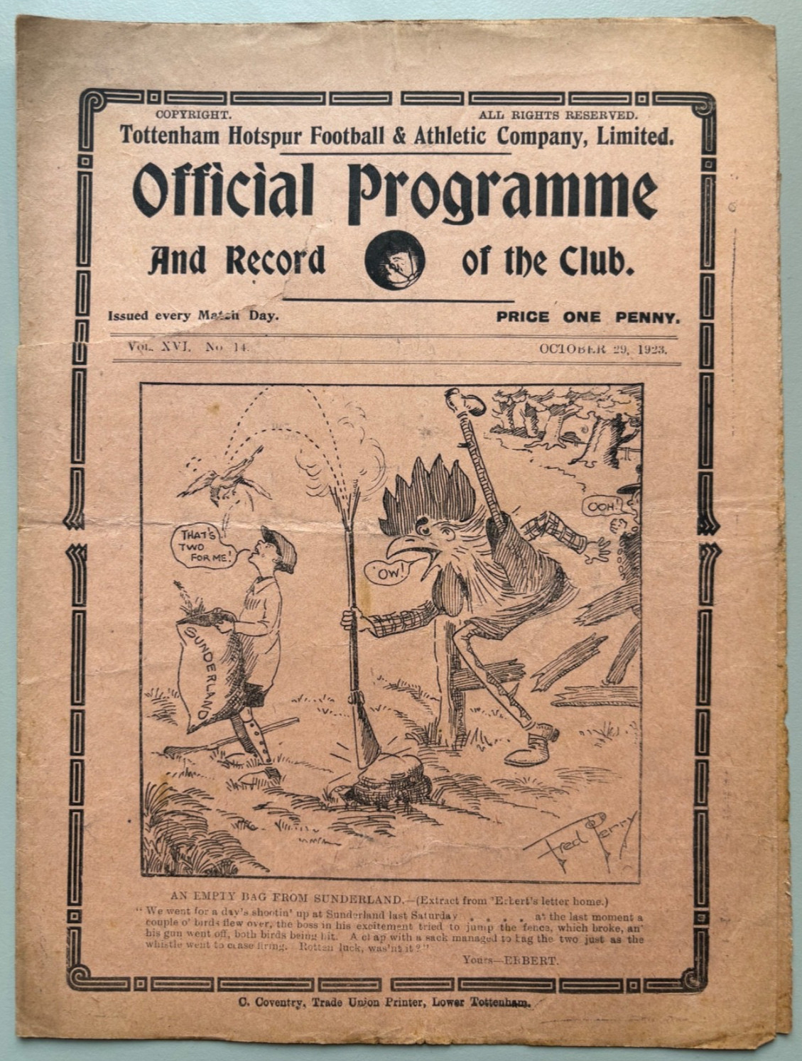 1923/24 Tottenham Hotspur v Crystal Palace London Challenge Cup 1st Round Replay for sale on Ebay