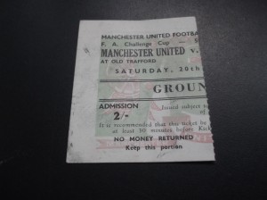 MANCHESTER UNITED V SHEFFIELD WEDNESDAY 20 FEB 1960 TICKET STUB for sale on Ebay