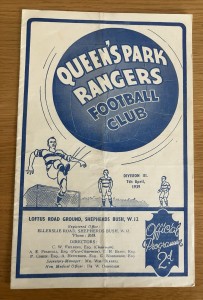 Queens Park Rangers (QPR) v Ipswich Town 7th April 1939 for sale on Ebay