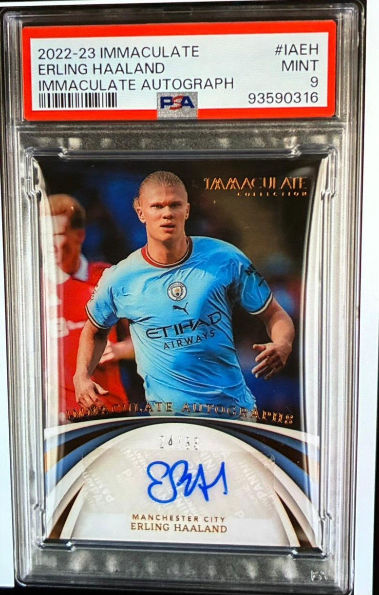 2022-23 Panini Immaculate - Manchester City striker Erling Haaland. 24/33 PSA9 for sale on Ebay