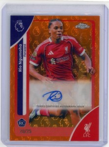 Topps Chrome Premier League Liverpool FC Rio Ngumoha Rookie Auto Logofractor /25 for sale on Ebay