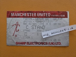 RARE TICKET: Manchester United - Coventry City 1986/1987 for sale on Ebay