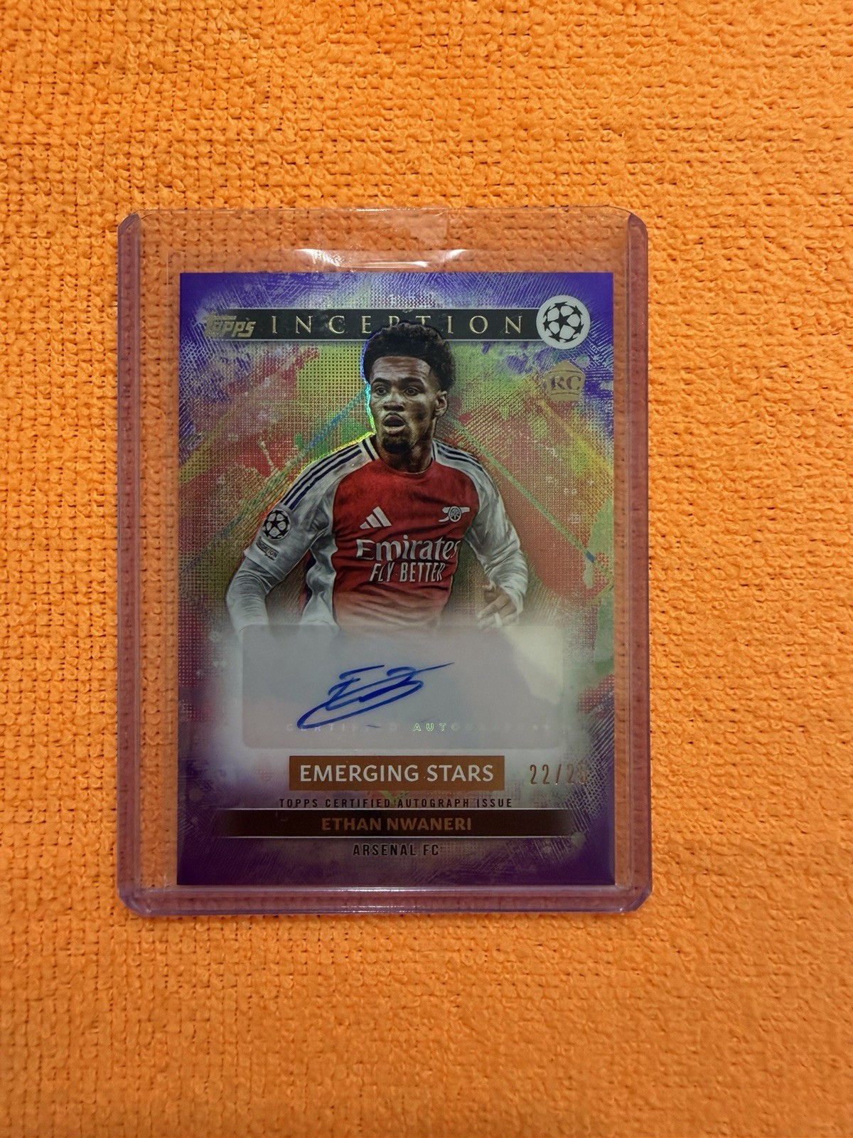 Topps Inception UCC 2024/25 Ethan Nwaneri Rookie RC Auto /25 Purple FC Arsenal for sale on Ebay