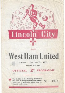 Lincoln City v West Ham United 1952/53 Football League *RARE* 4 page issue for sale on Ebay