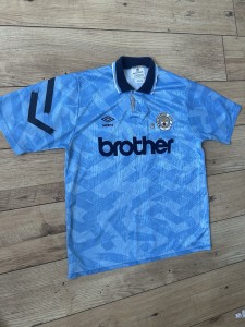 Manchester City Original 1991-93 Umbro Home Football Shirt - L for sale on Ebay