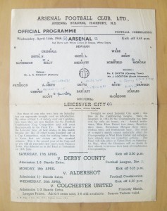 ARSENAL v LEICESTER CITY Reserves 1947/1948 *Good Condition Football Programme* for sale on Ebay