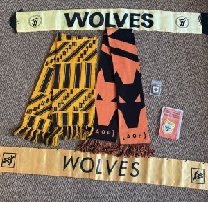 Wolves Very Rare Football Memorabilia 4 Scarfs  Plus 2 Items 1 Patch & 1Key Ring for sale on Ebay