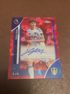Harry Gray Red Numbered 2/5 Topps Chrome Sapphire 25/26 Leeds United Fc Rookie for sale on Ebay