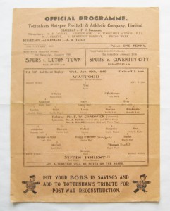 TOTTENHAM HOTSPUR - NOTTINGHAM FOREST v WATFORD FA Cup Replay 1945/1946 VG Cond for sale on Ebay