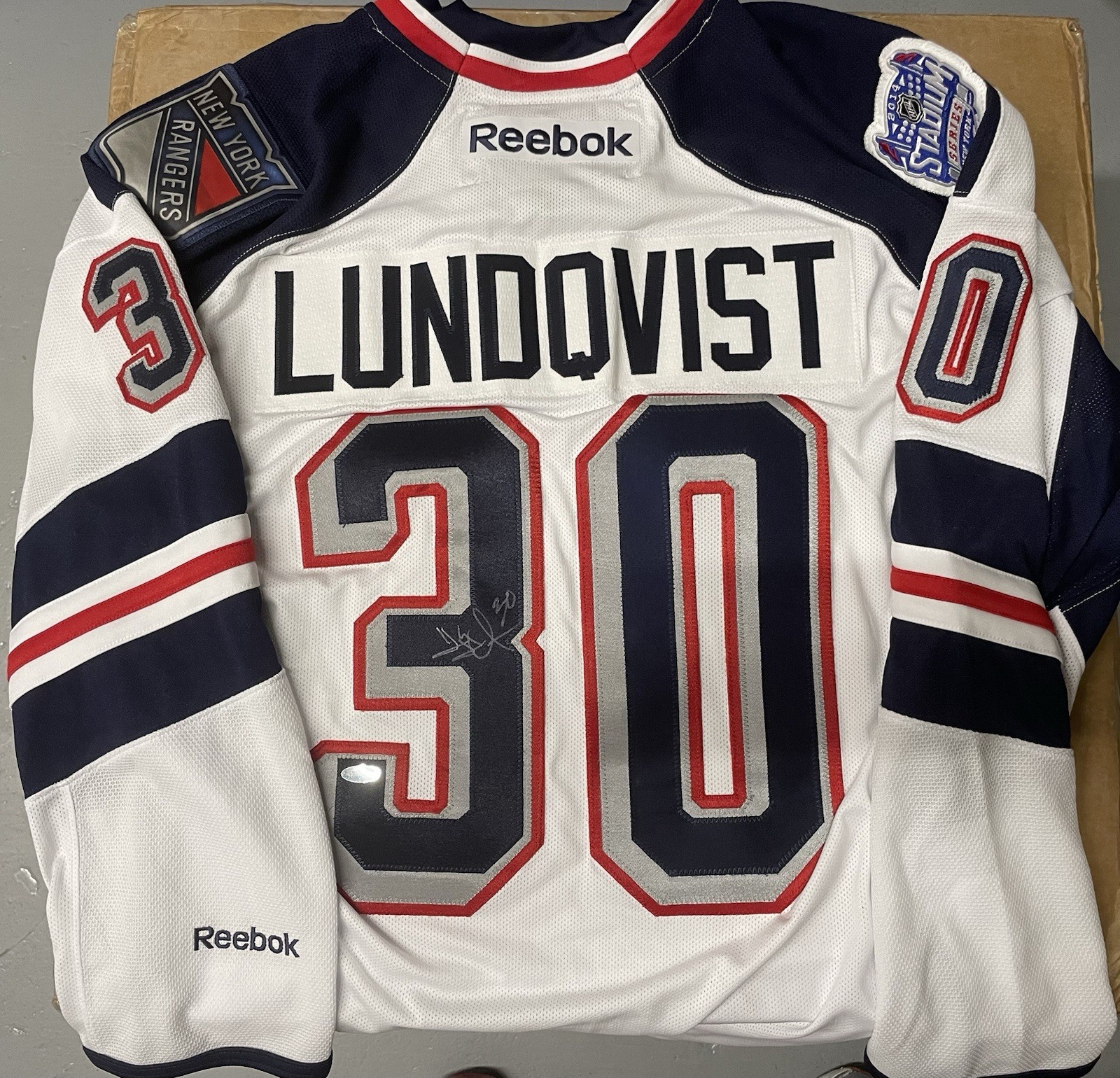 Henrik Lundqvist Signed New York Rangers Stadium Series Jersey Steiner RBK RARE! for sale on Ebay