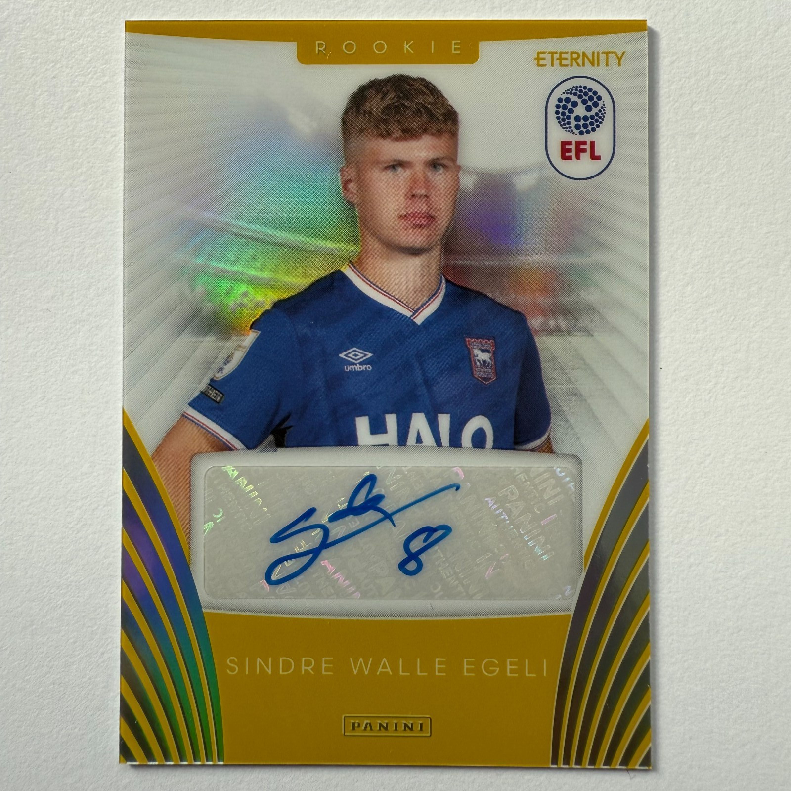 Panini EFL Eternity 2026 Sindre Walle Egeli Auto 2/5 Rookie RC Ipswich Town Card for sale on Ebay