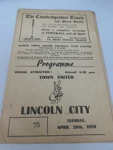 March Town v Lincoln City 1958-59 Friendly programme  for sale on Ebay