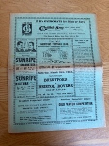 BRENTFORD v BRISTOL ROVERS 1924/25 for sale on Ebay