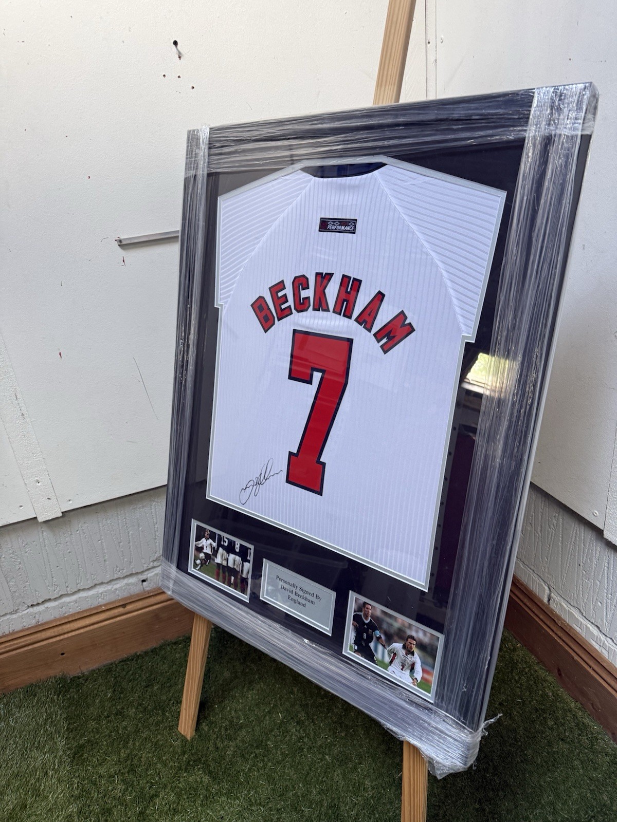 Framed David Beckham Signed England Shirt Home With COA for sale on Ebay