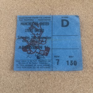1969-70 Manchester United  vs Leeds United  Ticket for sale on Ebay