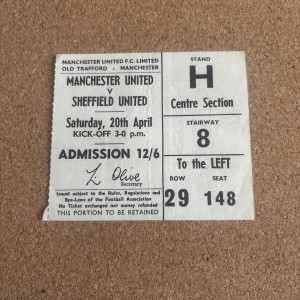 1967-68 Manchester United V Sheffield United Ticket for sale on Ebay