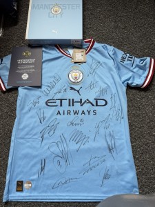 Manchester City Signed Treble Shirt 22/23 BNWT + Official Club Coa Foden Haaland for sale on Ebay